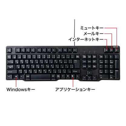 USBキーボード ブラック  テンキー付き SKB-L1UBKN SANWA SUPPLY メンブレン Windows