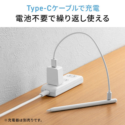 ハイブリッド充電式極細タッチペン PDA-PEN58W SANWA SUPPLY