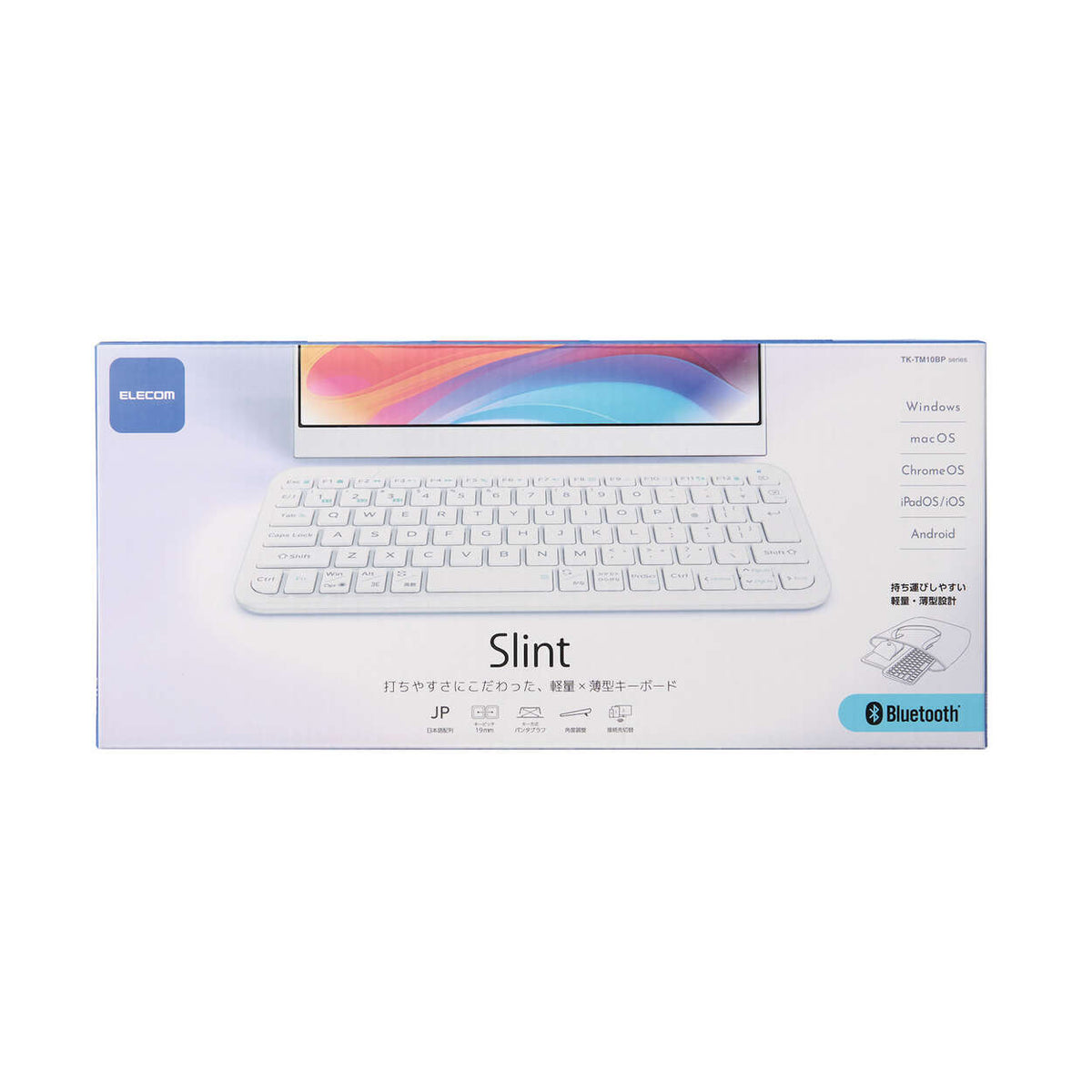 Bluetoothミニキーボード 薄型 パンタグラフ ホワイト TK-TM10BPWH ELECOM