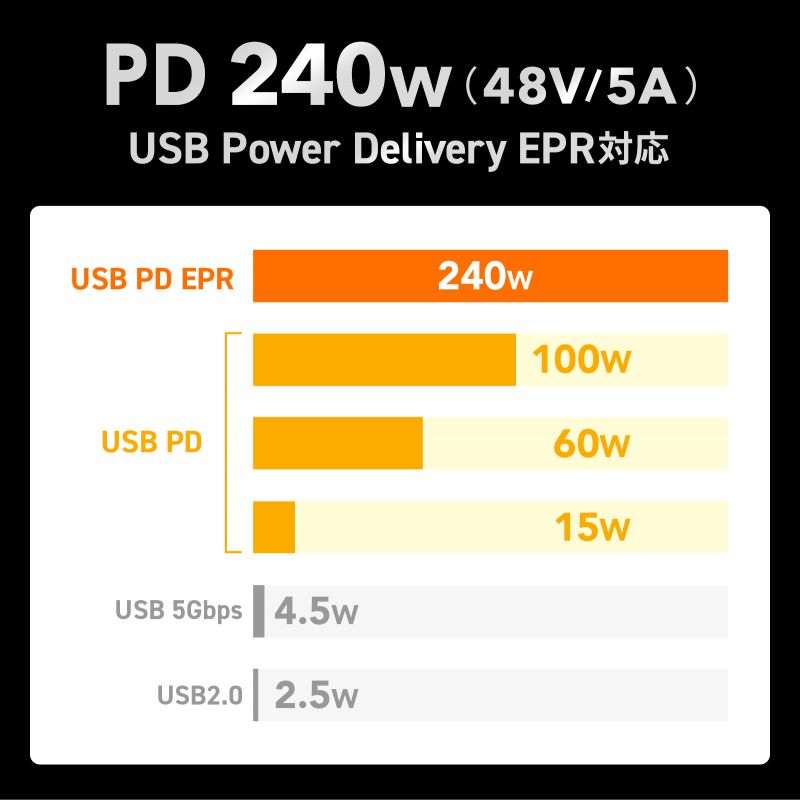 USB Type-C USB20Gbps 対応ケーブル 2m ブラック PD240W対応  USB4 Gen2×2 SANWA SUPPLY
