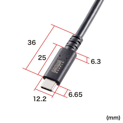 USB Type-C USB20Gbps 対応ケーブル 2m ブラック PD240W対応  USB4 Gen2×2 SANWA SUPPLY