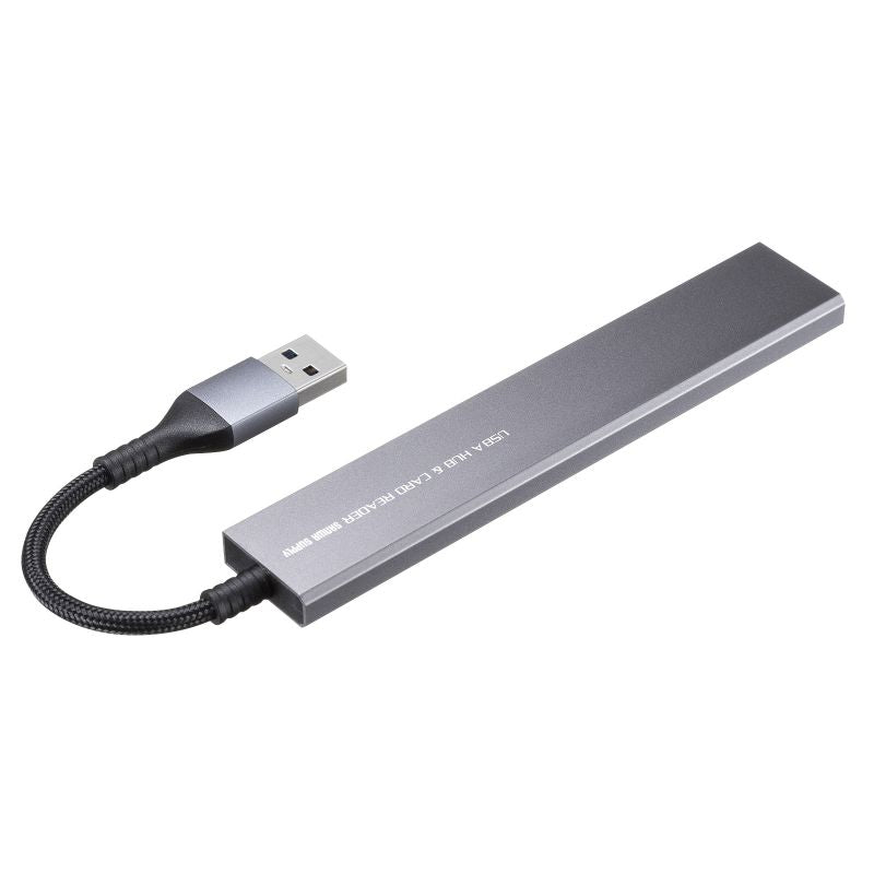 USB 5Gbps 3ポート スリム ハブ カードリーダー付き USB A接続 SANWA SUPPLY