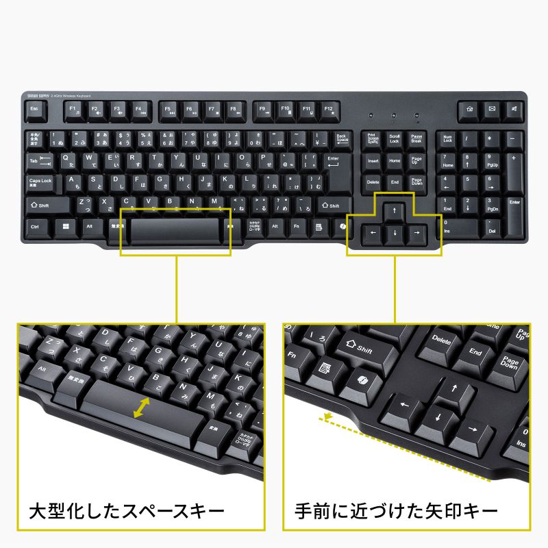 ワイヤレスキーボード SKB-WL40BK SANWA SUPPLY 2.4G