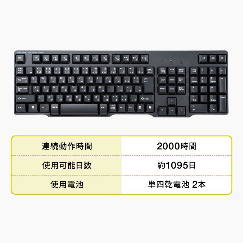 ワイヤレスキーボード SKB-WL40BK SANWA SUPPLY 2.4G