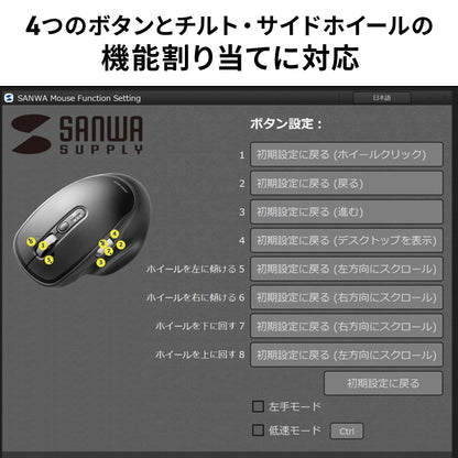 Bluetoothワイヤレスマウス MA-WBIRS635BK SANWA SUPPLY サイドホイール チルトホイール