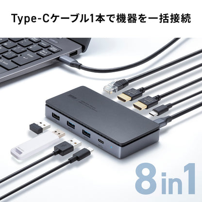 USB Type-Cドッキングステーション USB-CVDK15N HDMI LAN SANWA SUPPLY